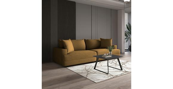 Megasofa Pelle-Megasofa - Wengefarben/Senfgelb, Trend, Textil (261/124cm) - Luca Bessoni