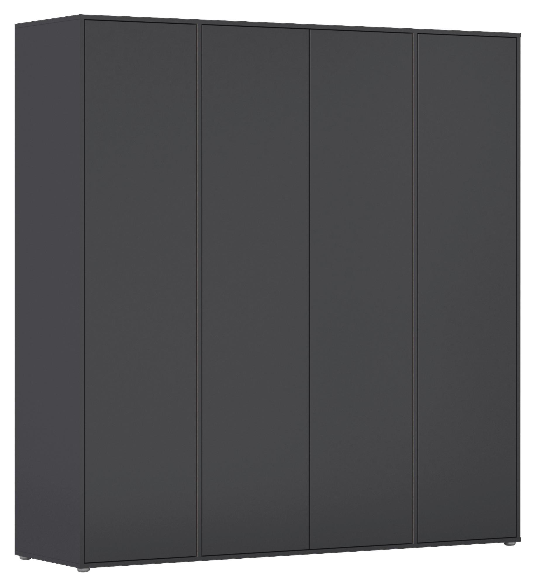 Drehtürenschrank Nabila Grau B: 187 cm - Grau, MODERN, Holzwerkstoff (187/194/53cm) - Rauch Möbel