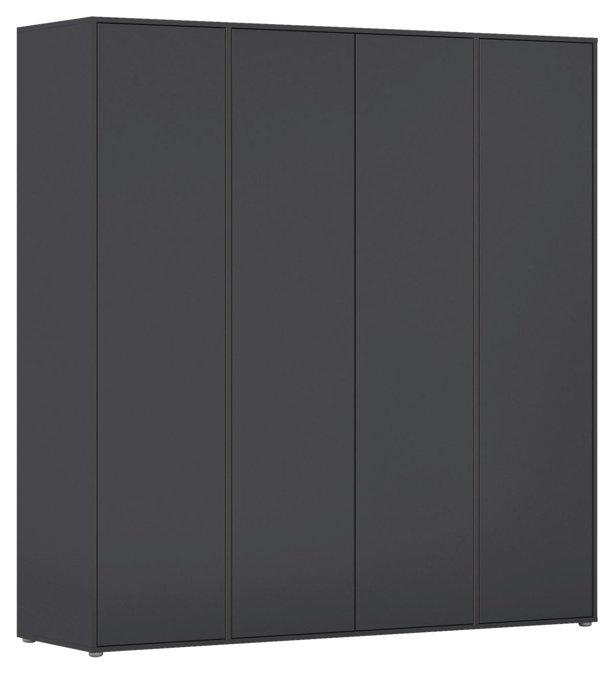 Drehtürenschrank Nabila Grau B: 187 cm - Grau, MODERN, Holzwerkstoff (187/194/53cm) - Rauch Möbel