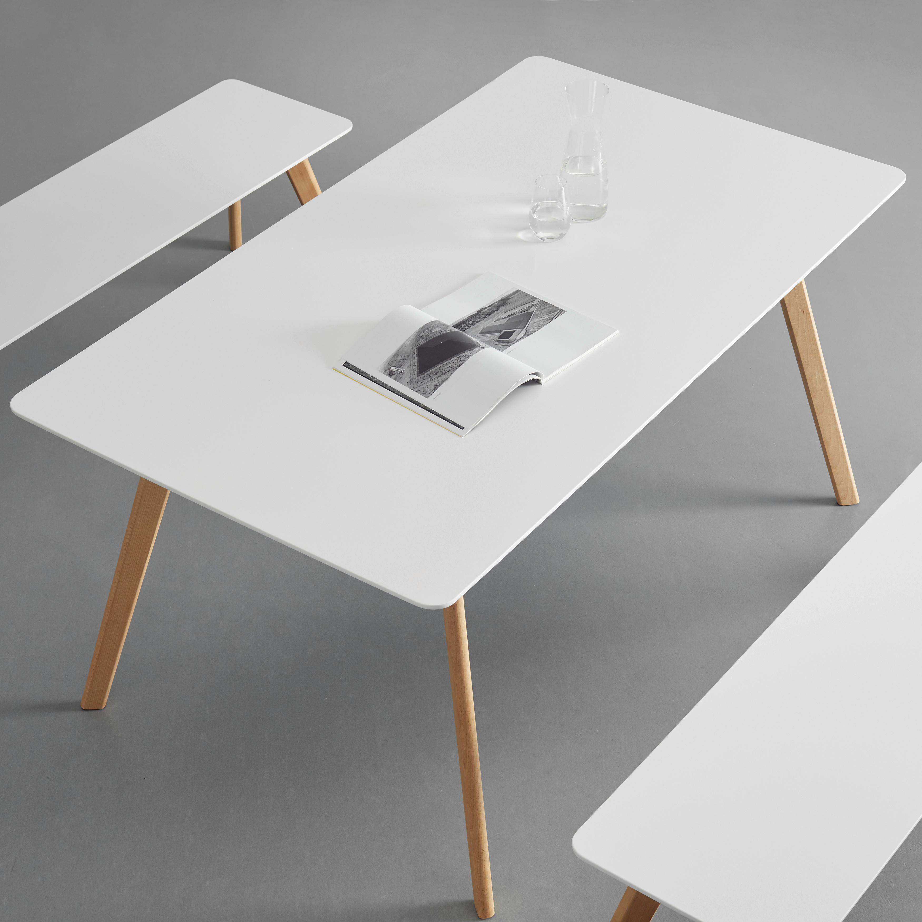 Jídelní Stůl Frieda 160x90 Cm - bílá/barvy buku, Moderní, dřevo/kompozitní dřevo (160/90/76cm) - Modern Living