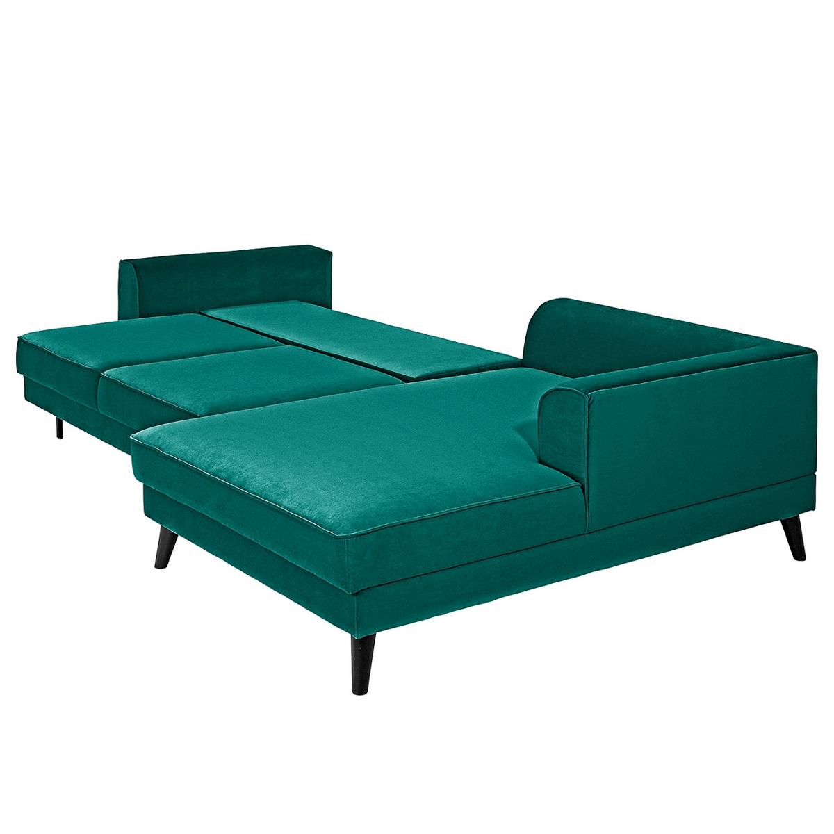 Eckschlafsofa Lumber Jack Petrol S: 280x169 Cm - Wengefarben/Petrol, MODERN, Textil (280/169cm) - Trendmanufaktur