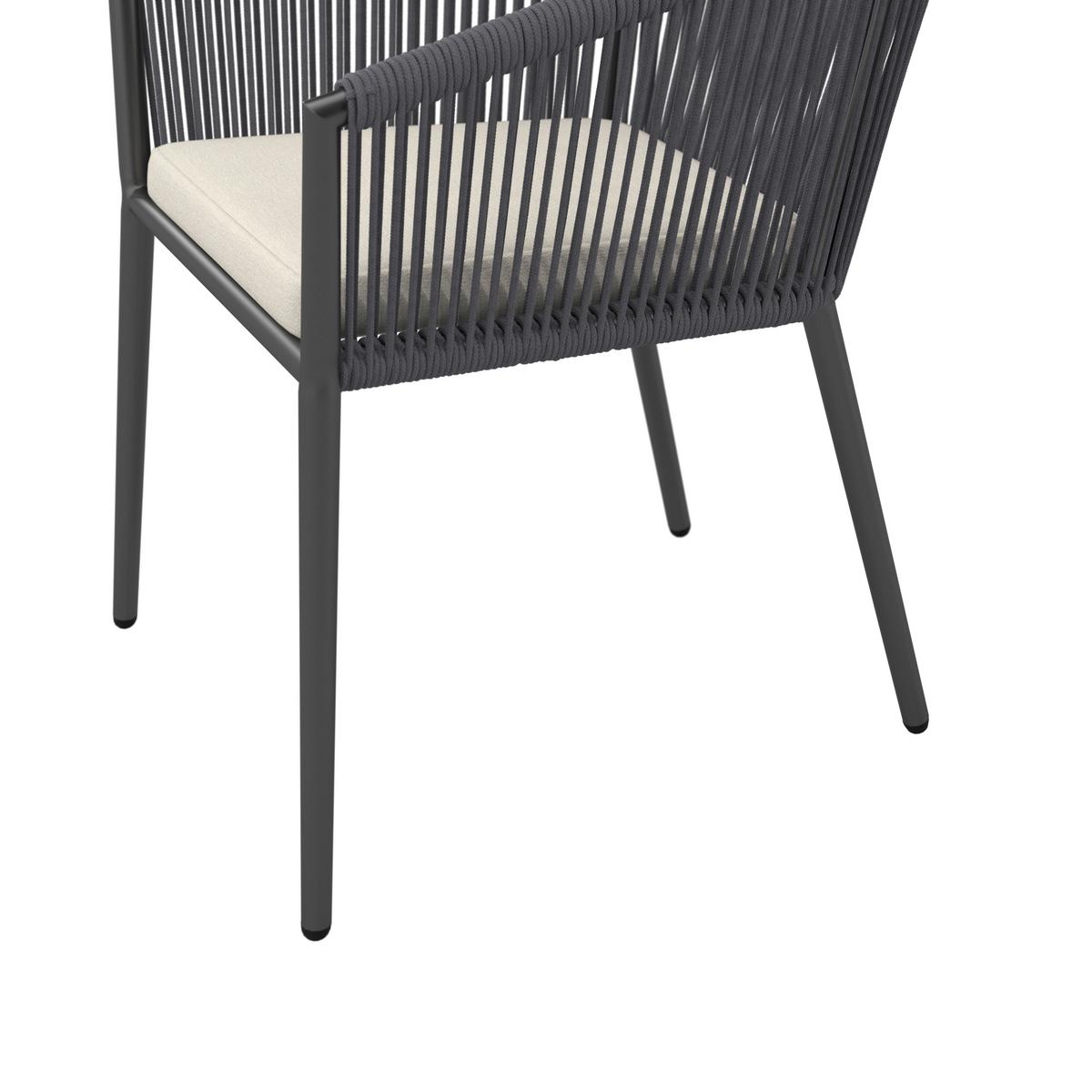 SADA ZAHRADNÍCH KŘESEL BENICIA - bílá/černá, Moderní, kov/textil (55/76/63cm) - Bessagi Garden
