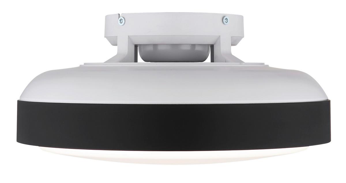 Deckenventilator Carney Opal Schwarz Weiß D: 45 cm - Opal/Schwarz, Basics, Kunststoff (45/20cm) - Globo