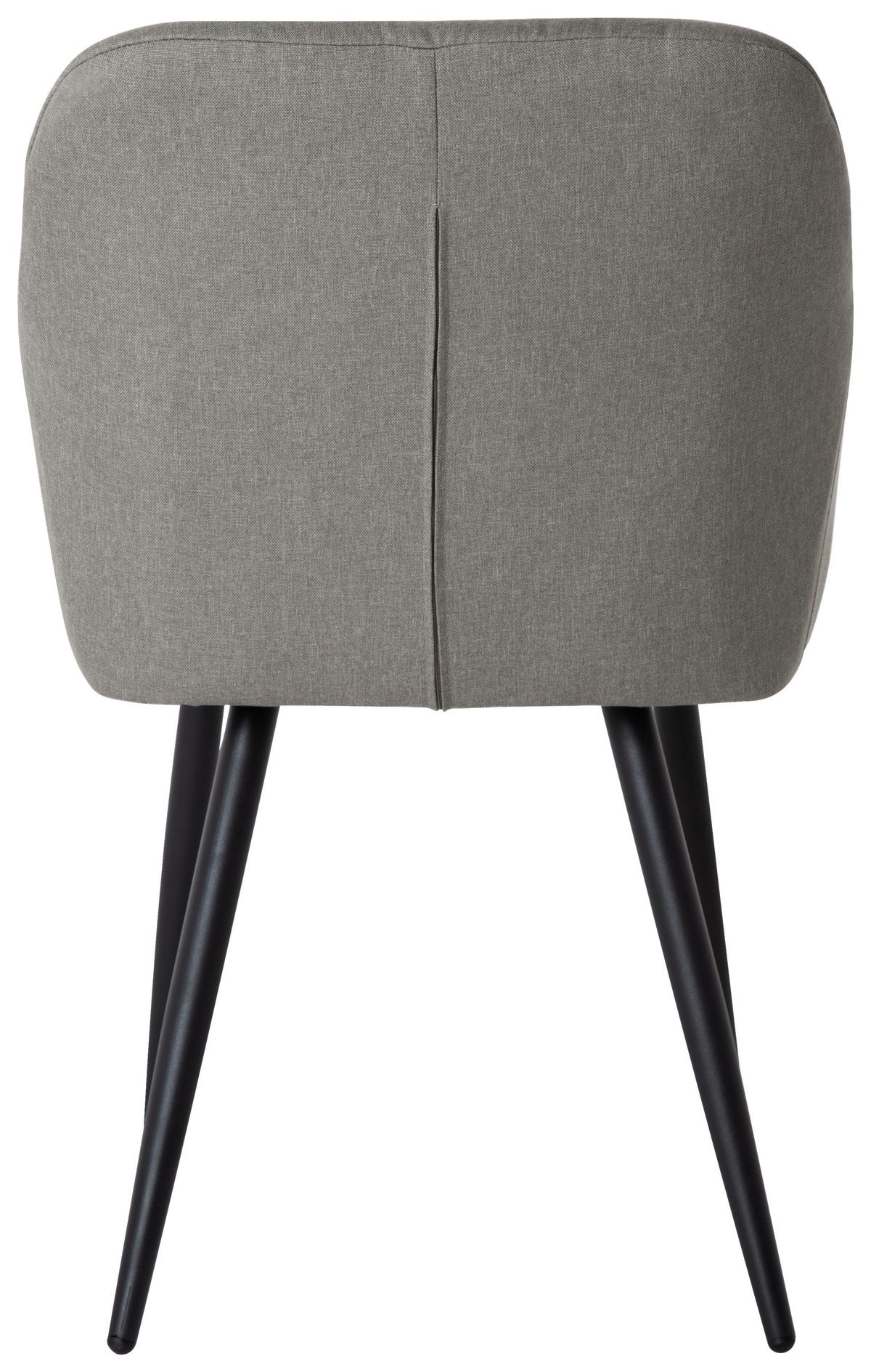 Armlehnstuhl Alessandro Leinenoptik Hellgrau - Schwarz/Grau, MODERN, Holz/Textil (54/86/60cm) - Ondega