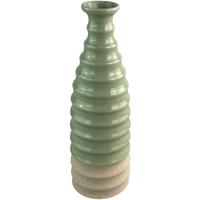 Dekovase Thorsten - Sandfarben/Grün, KONVENTIONELL, Keramik (10,8/33,3cm) - Luca Bessoni