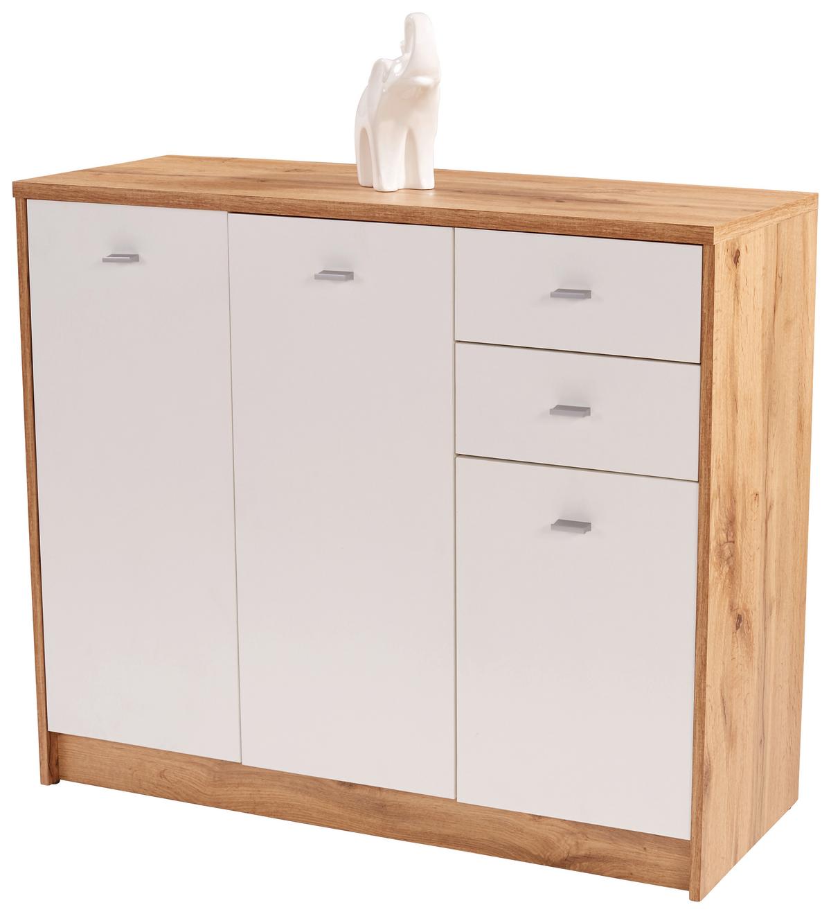 KOMODA 4-YOU NEW YUK05 - čierna/biela, Modern, kompozitné drevo/plast (109,1/85,4/34,6cm)