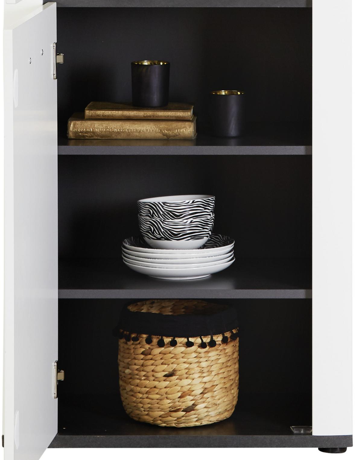 Szekrény Alassio - grafitszürke/fehér, Modern, faalapú anyag (61,7cm) - Luca Bessoni
