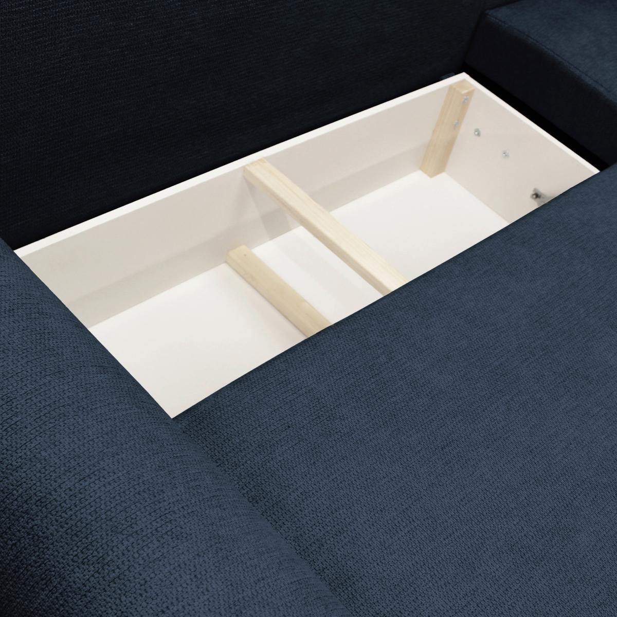 Ecksofa Velo Dunkelblau S: 250x160 cm - Schwarz/Dunkelblau, Design, Textil (250/160cm) - MID.YOU