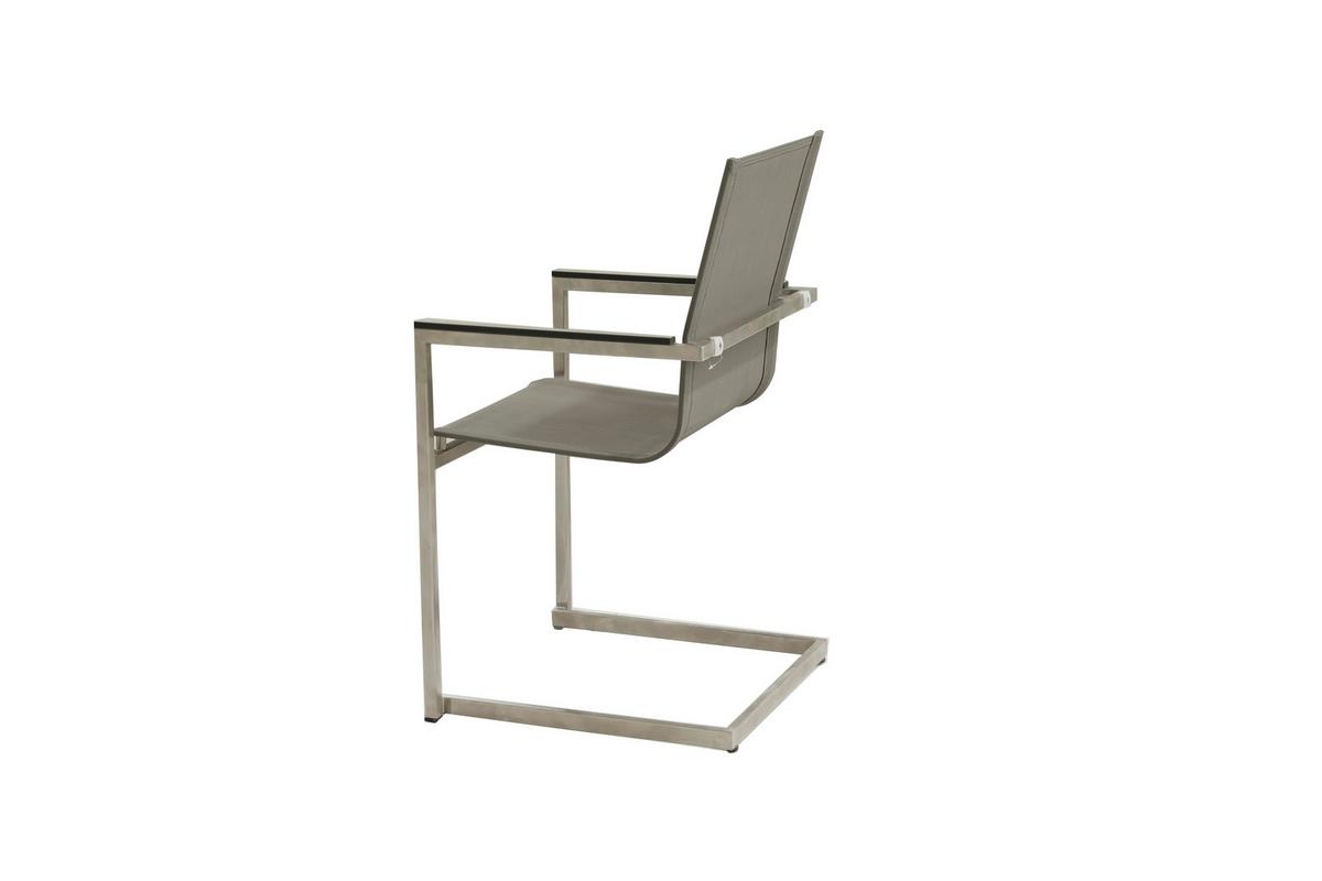 Gartensessel-Set 4-Tlg Sienna Metall/Kunststoff - Taupe/Silberfarben, Basics, Kunststoff/Metall (80/120/120cm) - Gardenson