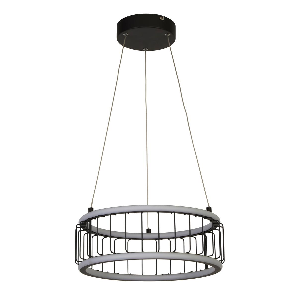 Led-hängeleuchte Circolo 54213-1bk - Schwarz, Design, Kunststoff/Metall (38/150cm)
