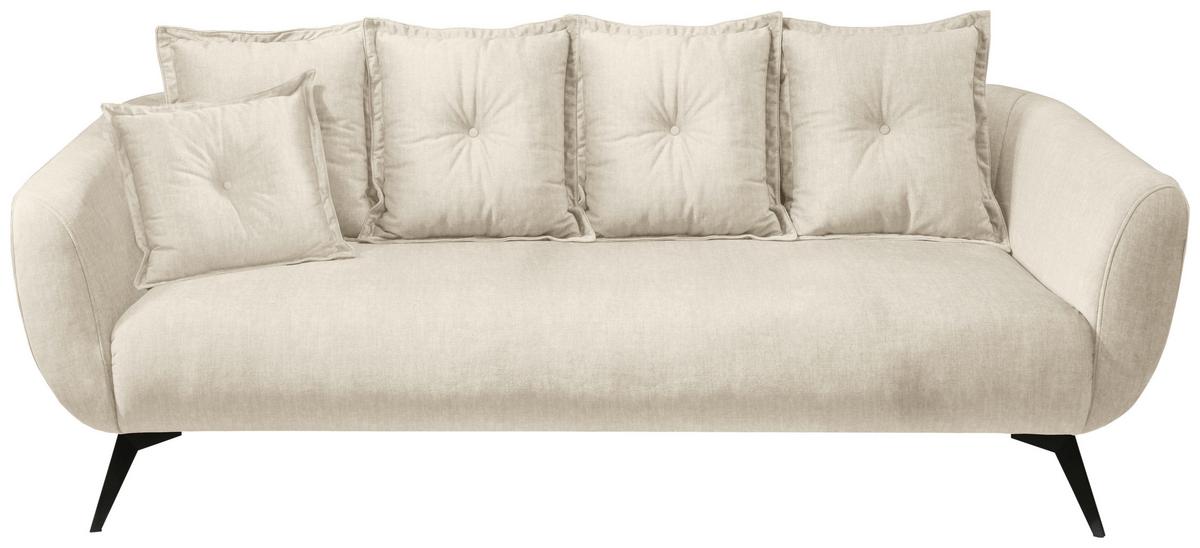 3-sitzer-sofa Baggio Beige, Schwarz, B: 236 Cm - Beige/Schwarz, MODERN, Textil (236/94/103cm) - Livetastic