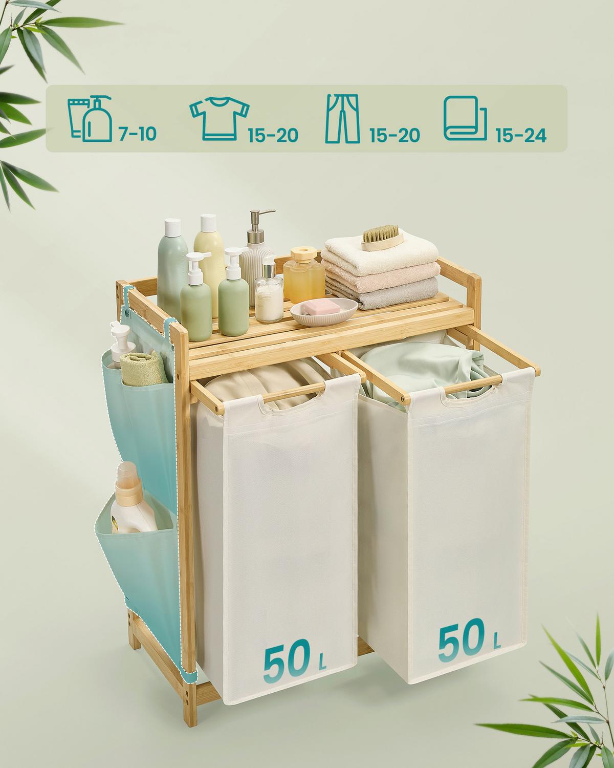 Wäschekorb Ecru B: 63cm - Ecru, Basics, Naturmaterialien/Textil (63/78/33cm)