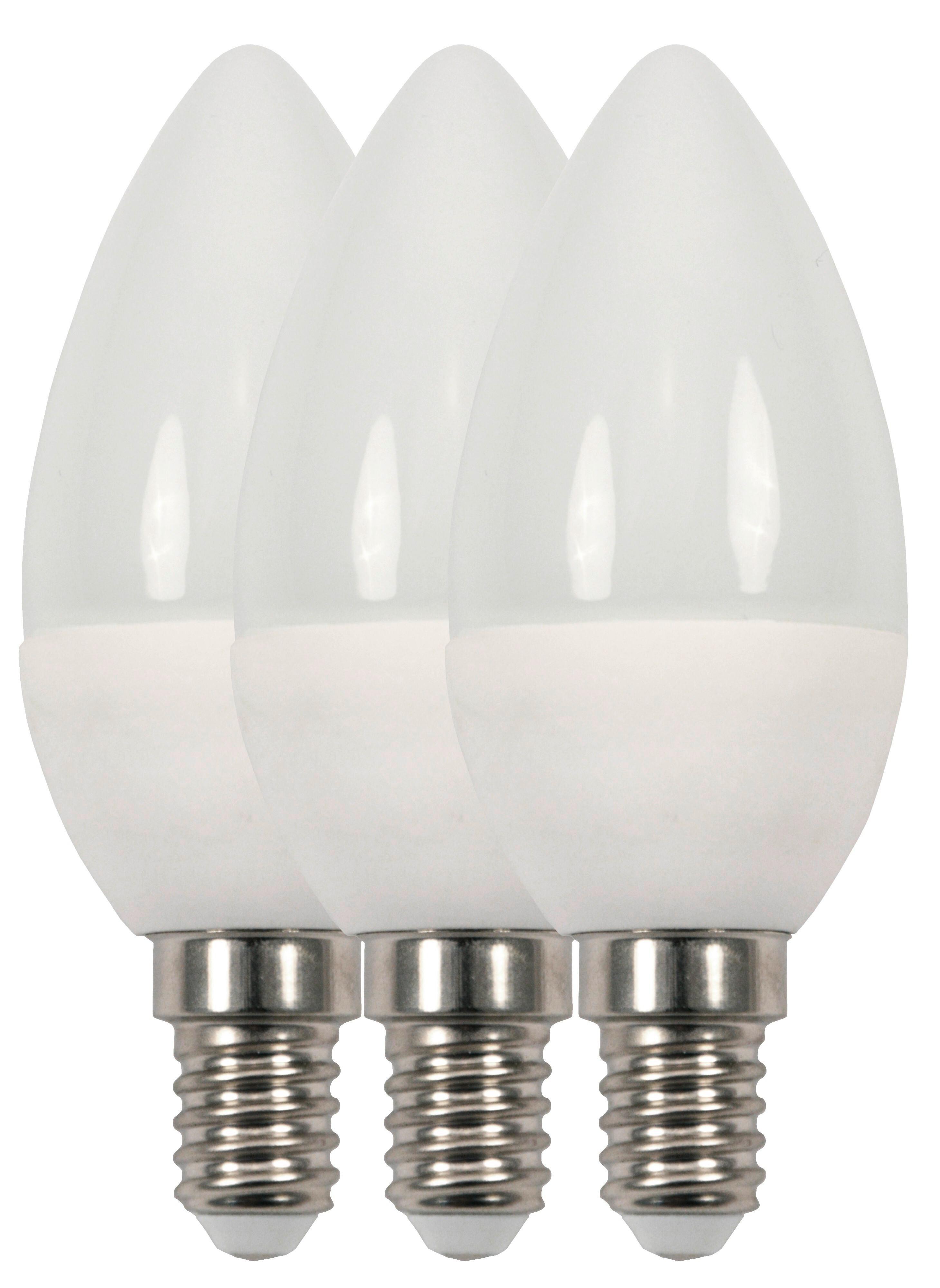 Led-lampe C81081 E14, 5,5 W, 480 Lm, 3000 K, 3er-Set - Weiß, Basics, Kunststoff/Metall (3,7/9,9cm)