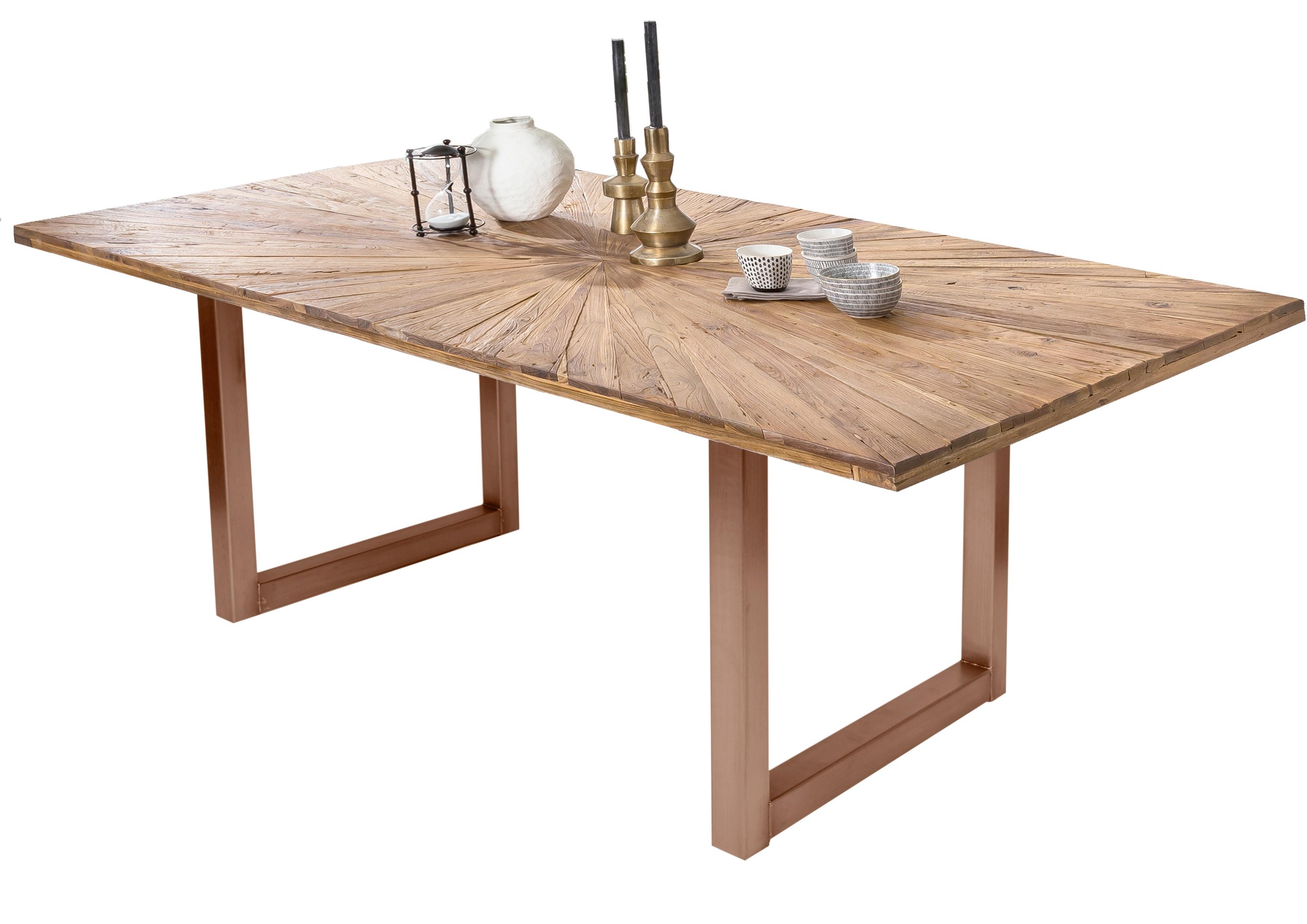 ESSTISCH Braun/Naturfarben L: 160cm - Braun/Naturfarben, MODERN, Holz/Metall (160/90/78cm) - MID.YOU