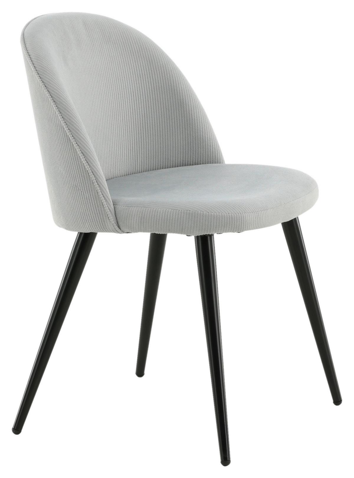Stuhl-Set Velvet - Schwarz/Grau, Design, Textil/Metall (57/76,5/50cm) - Livetastic