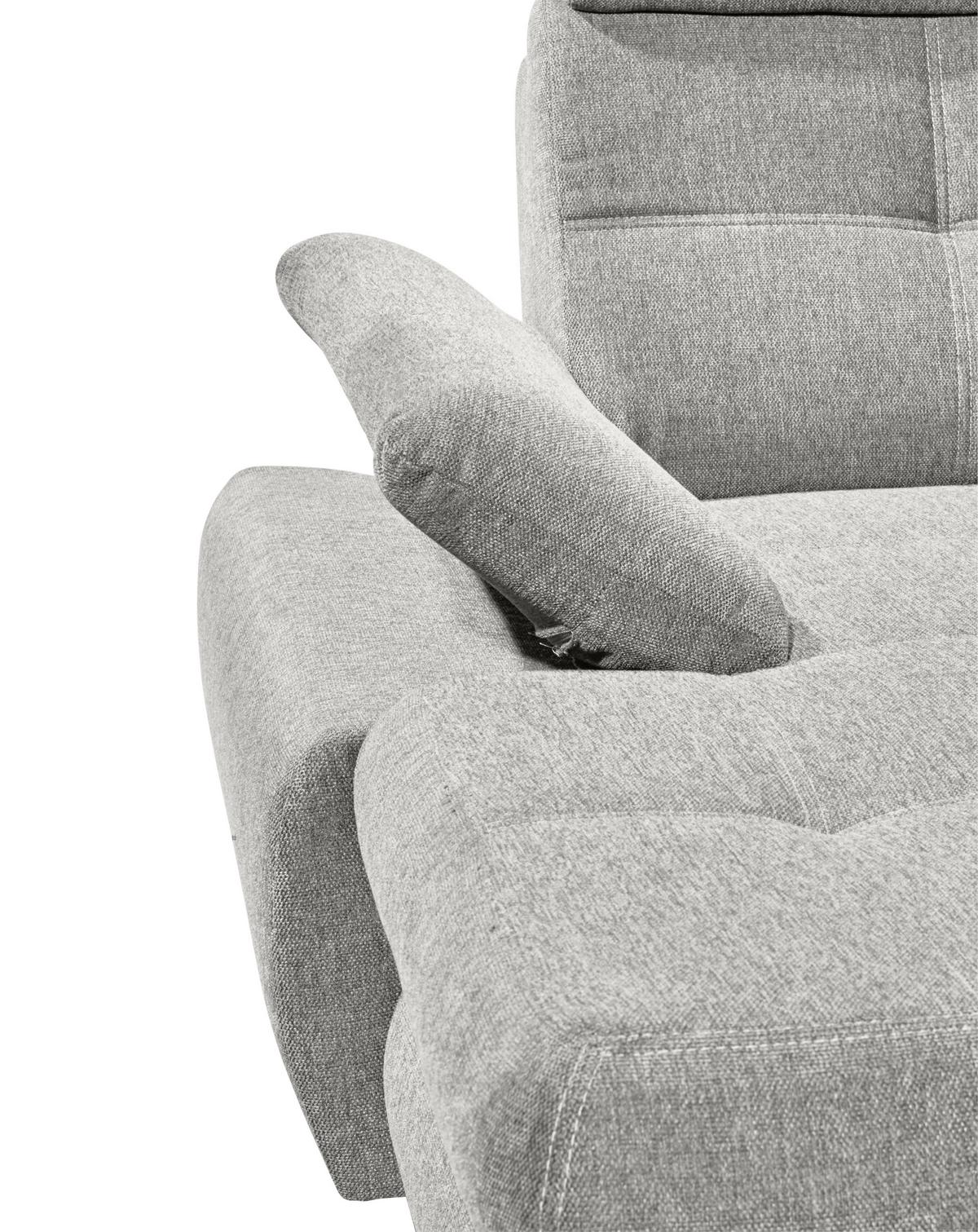 Sedací souprava ALBA U, pravá, stříbrná, úl.prostor, lůžko - barvy stříbra, Moderní, textil/plast (177/349/233cm) - MID.YOU