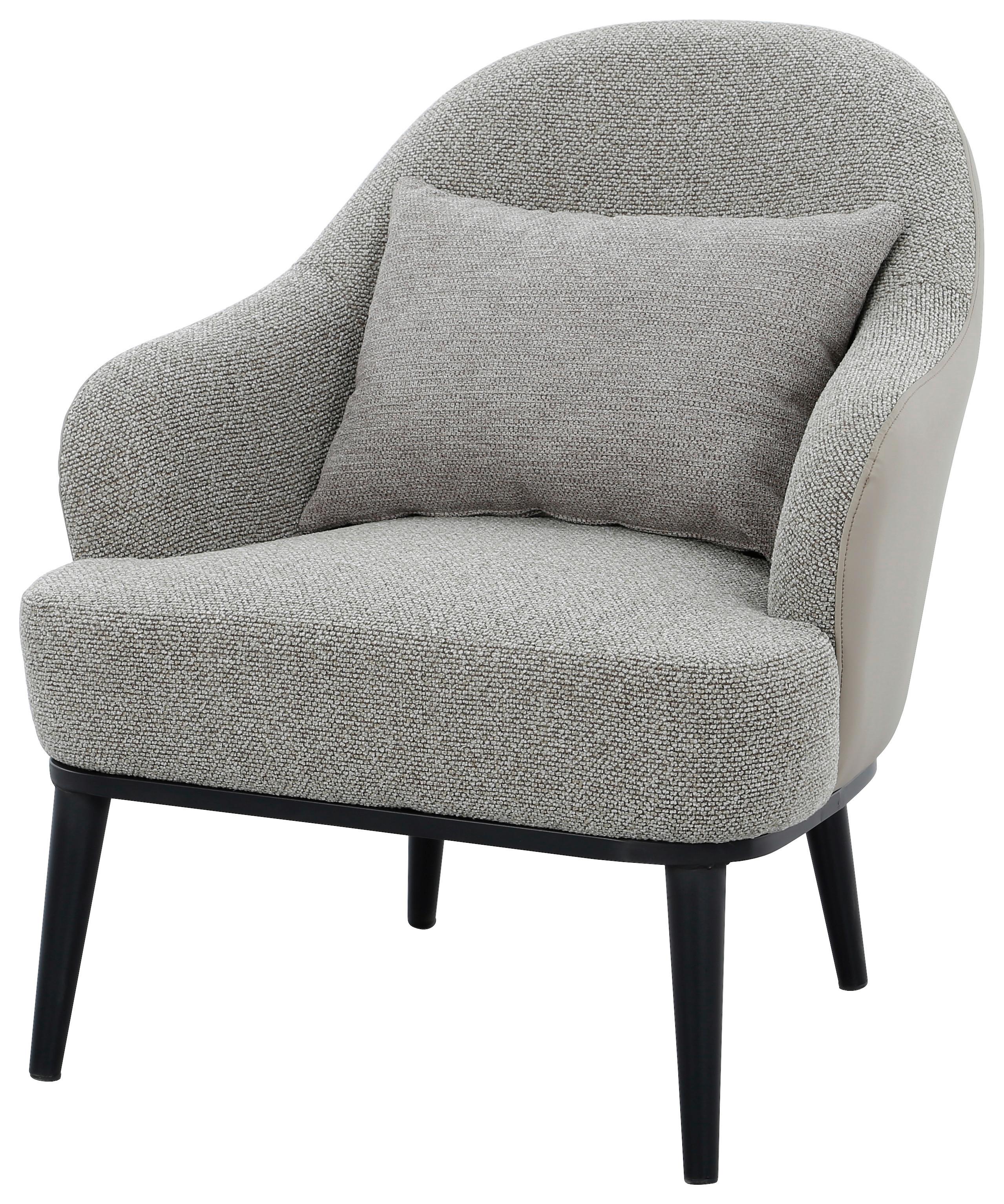 Televizní křeslo ALLEGRA, béžová - černá/šedobéžová, Moderní, kov/textil (77/85/78cm) - Mömax