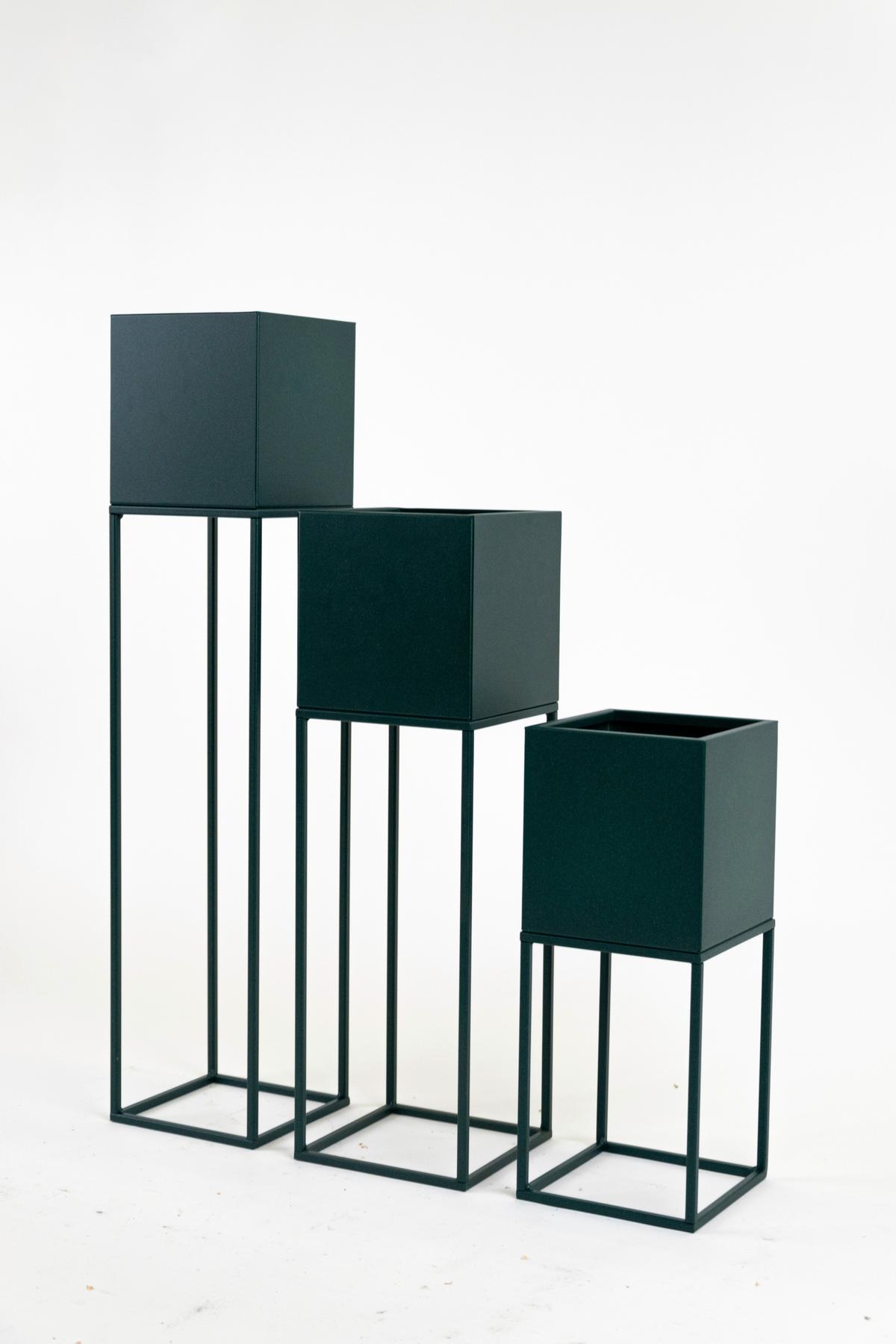 Blumenständer Metall Smaragd- Grün Bxhxt: 19x47x19 Cm - Smaragdgrün, Basics, Metall (19/47/19cm)