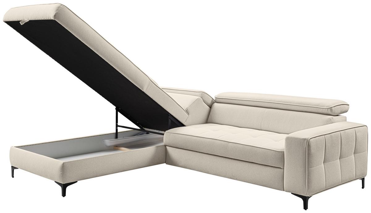 Ecksofa Nala Grau S: 203x251cm - Schwarz/Grau, Design, Textil (203/251cm) - MID.YOU