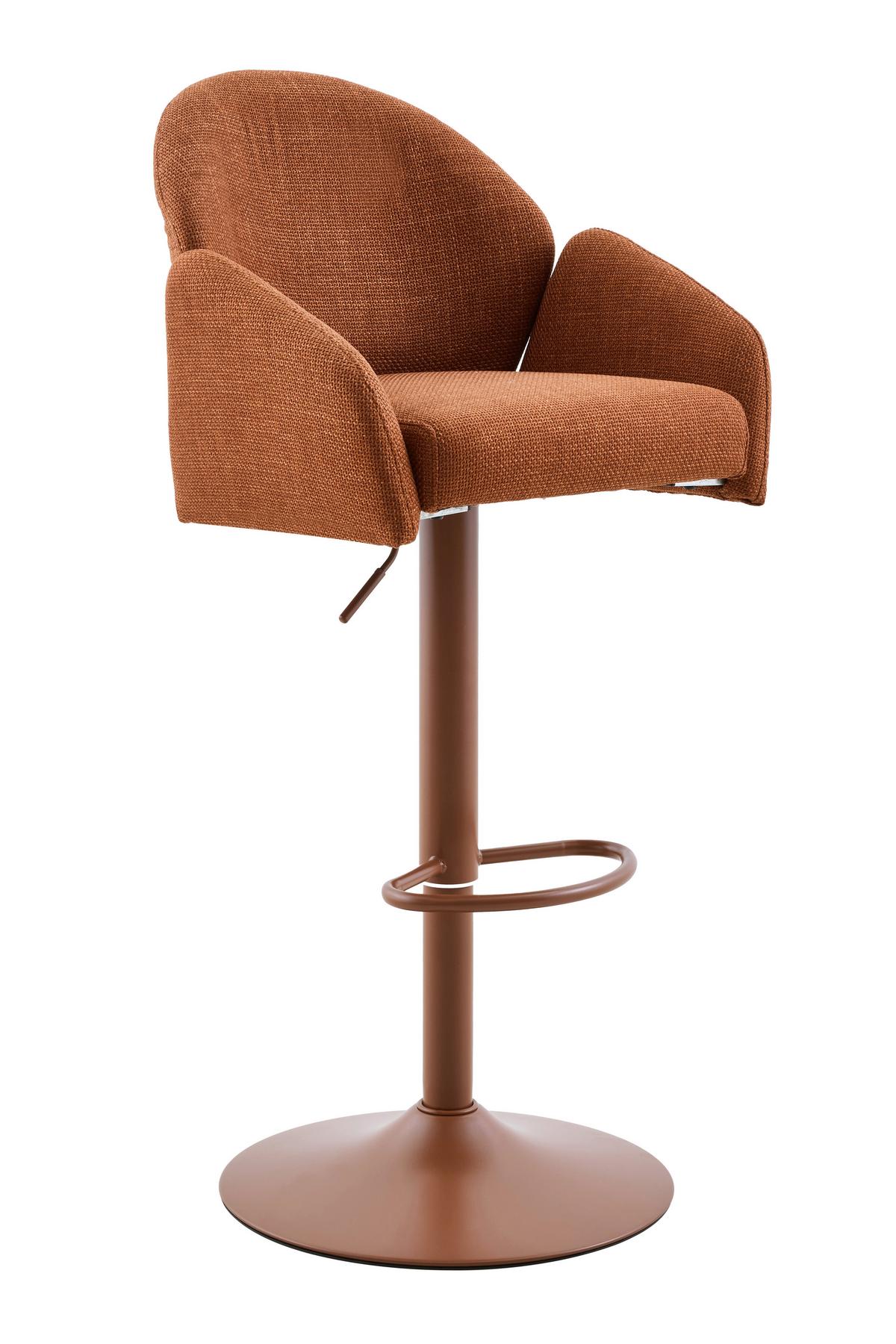 Barhocker-Set Holly H 2er-Set - Rotbraun, MODERN, Textil/Metall (51,5/96-117/53cm) - MID.YOU