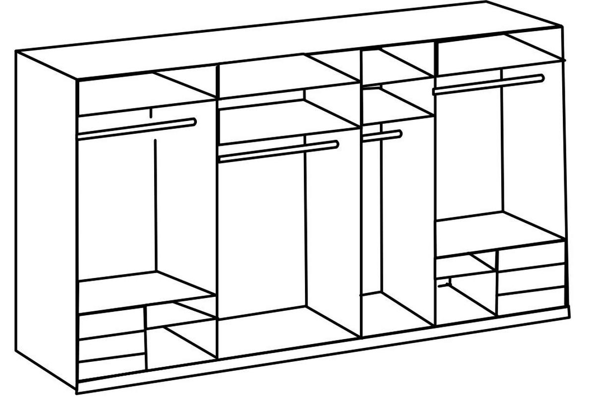 Schwebetürenschrank B: 350 Cm Level 36c Weiß/eiche Dekor - Eichefarben/Weiß, MODERN, Holzwerkstoff (350/236/65cm) - MID.YOU