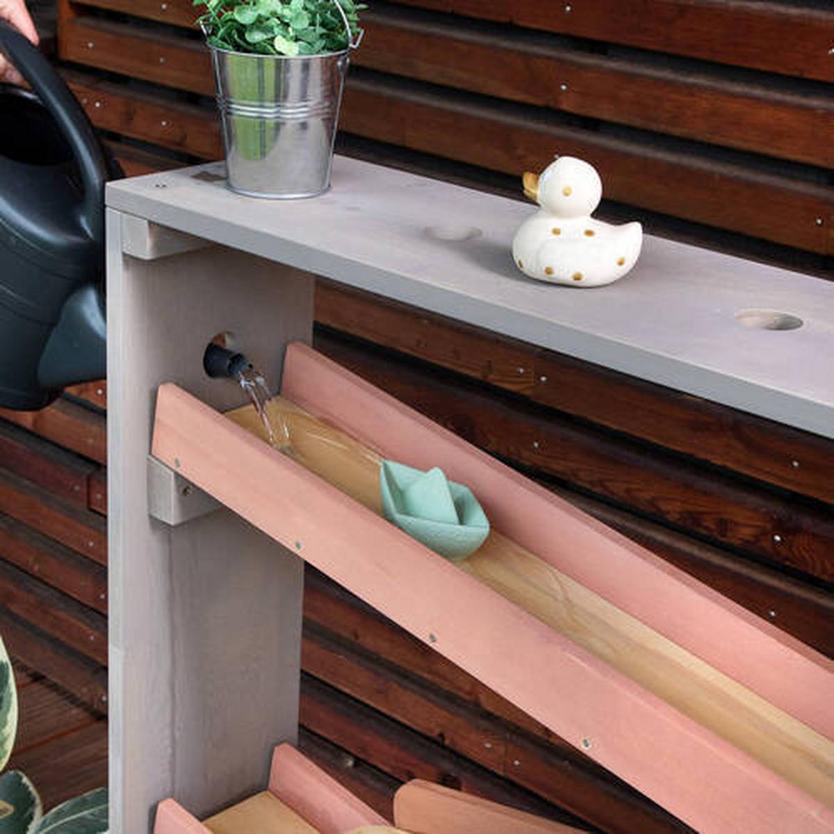 Wasserhahn Aqua Tower Holz, Lxbxh: 100x44x105 Cm - Altrosa/Grau, Basics, Holz (100/44/105cm) - MUDDY BUDDY