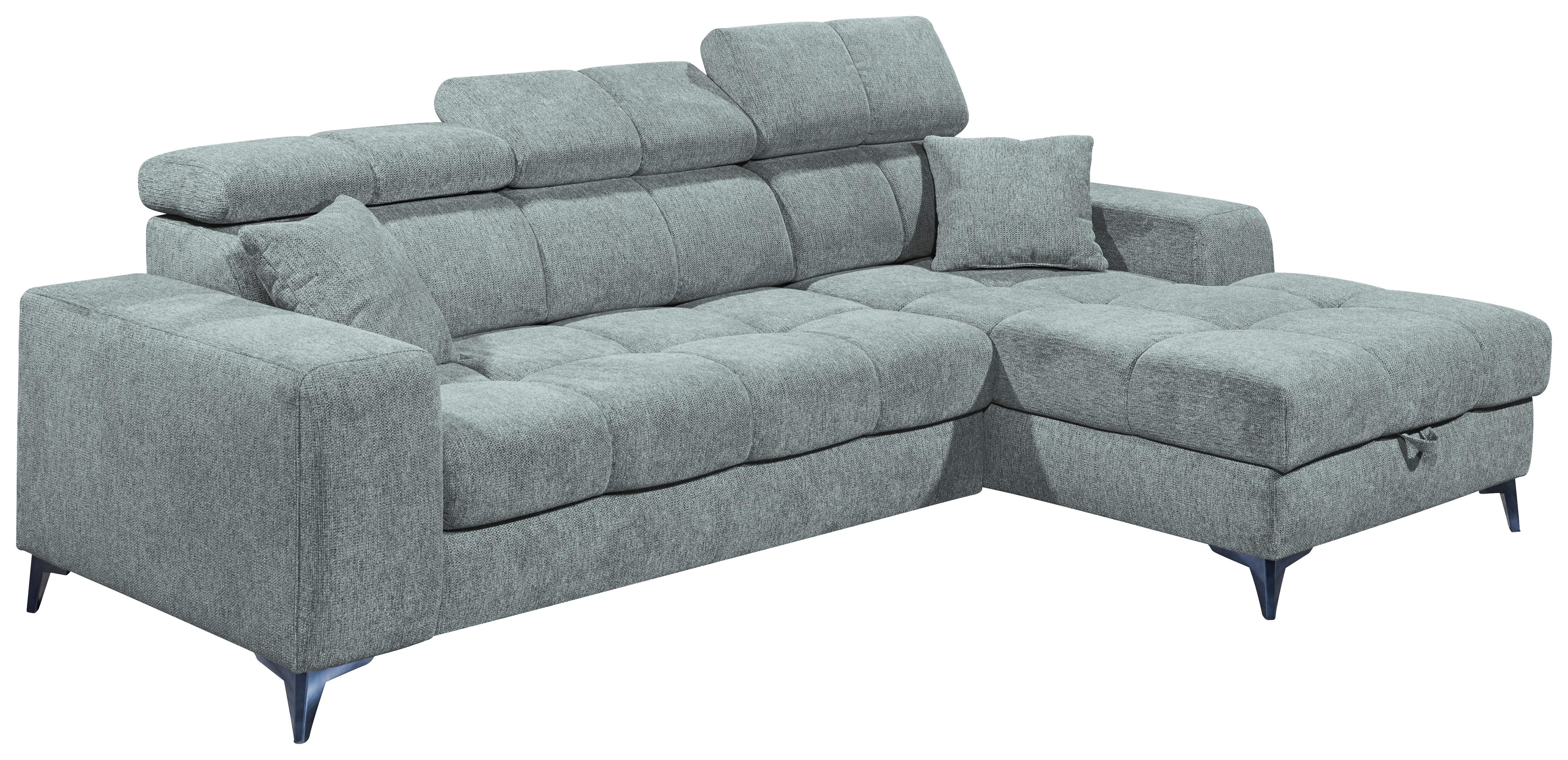 Ecksofa Sydney Hellblau S: 268/172 cm - Schwarz/Hellblau, KONVENTIONELL, Textil (268/172cm) - MID.YOU