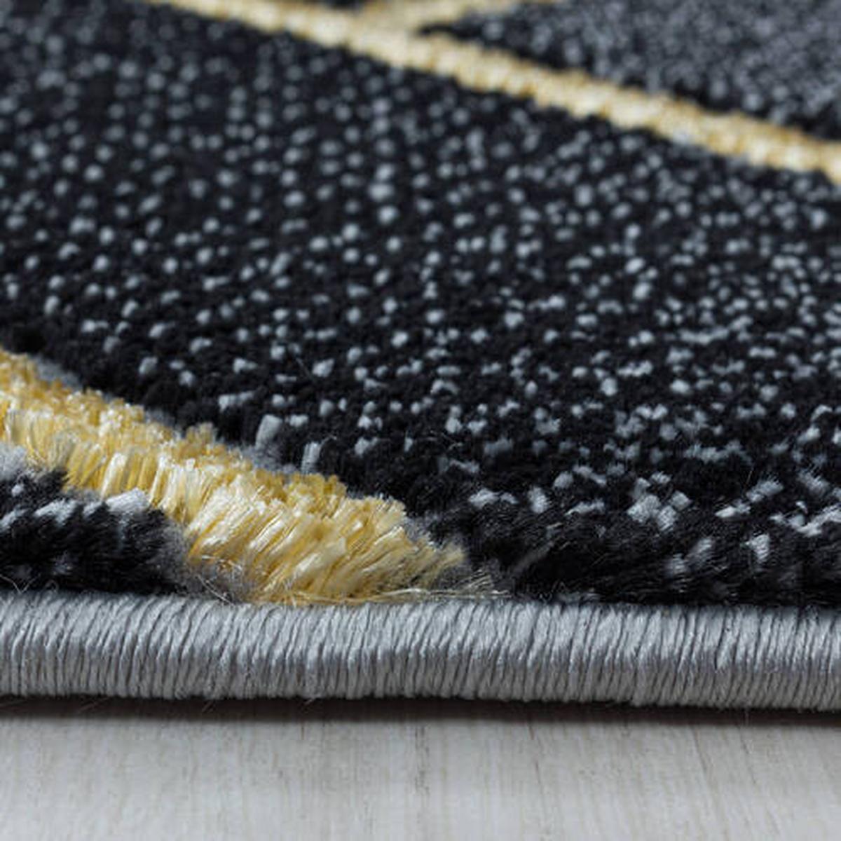 Webteppich Gold Naturfaser Naxos 80x250 cm - Goldfarben, Design, Textil (80/250cm)