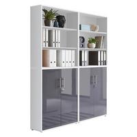 Office Edition B: 168,8 cm Weiß/Anthrazit - Anthrazit Hochglanz/Weiß, MODERN, Holzwerkstoff (168,8/227,2/33cm) - MID.YOU