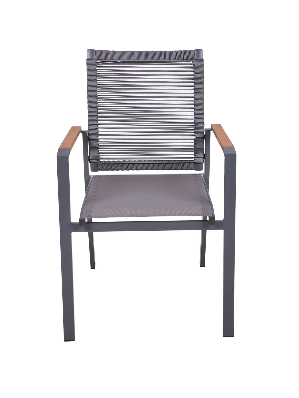 Stapelstuhl Davina - Anthrazit/Braun, Basics, Holz/Kunststoff (62,5/87/56,5cm) - Gardenson