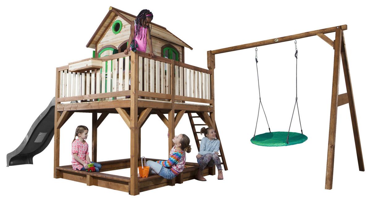 Spielturm A030.154.80 - Braun/Grau, KONVENTIONELL, Holz (613/291/277cm) - Ambia Garden