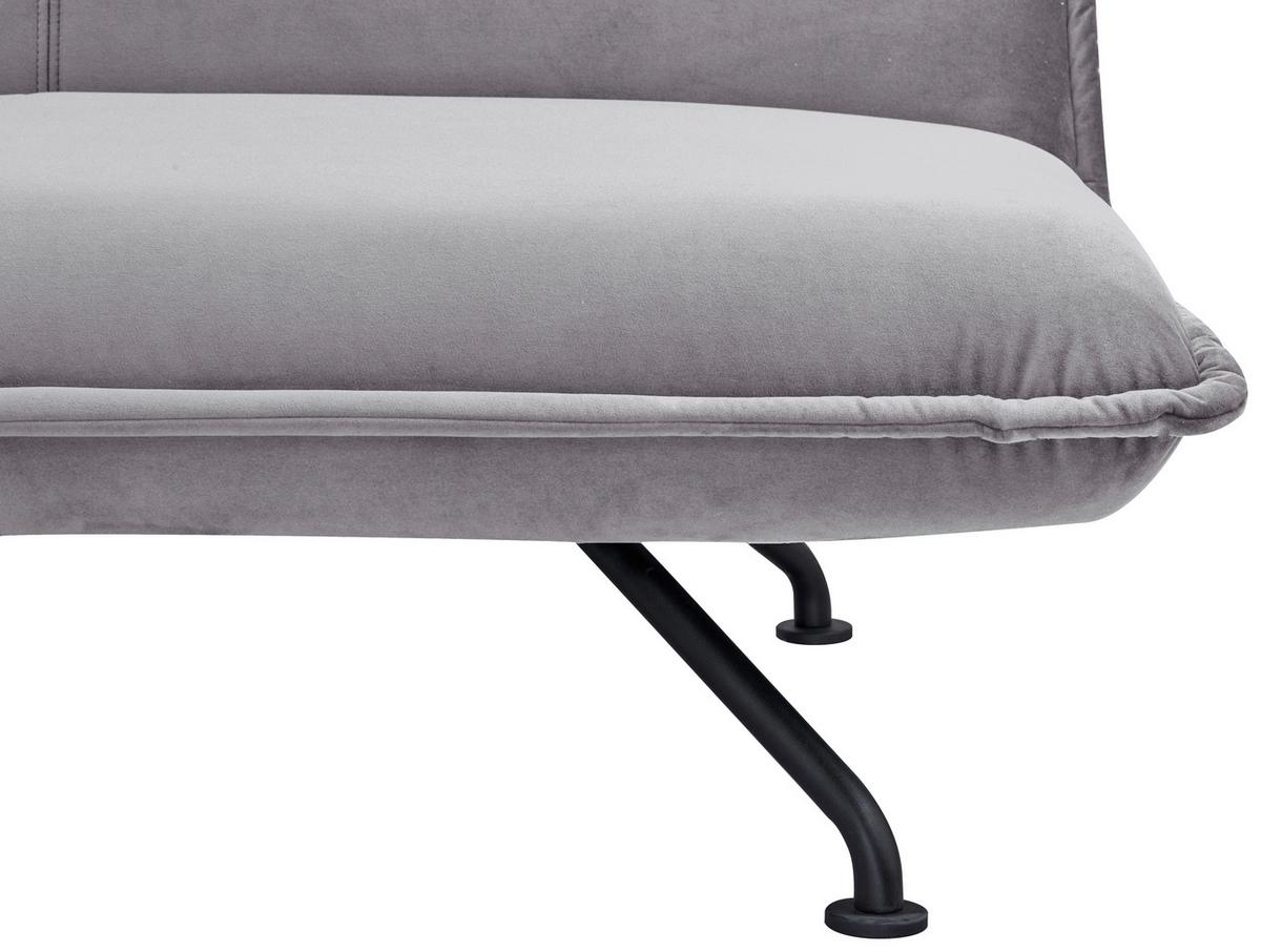 Rozkladacia pohovka TONY, sivý velúr - čierna/sivá, Modern, kov/textil (190/75/89cm) - MID.YOU