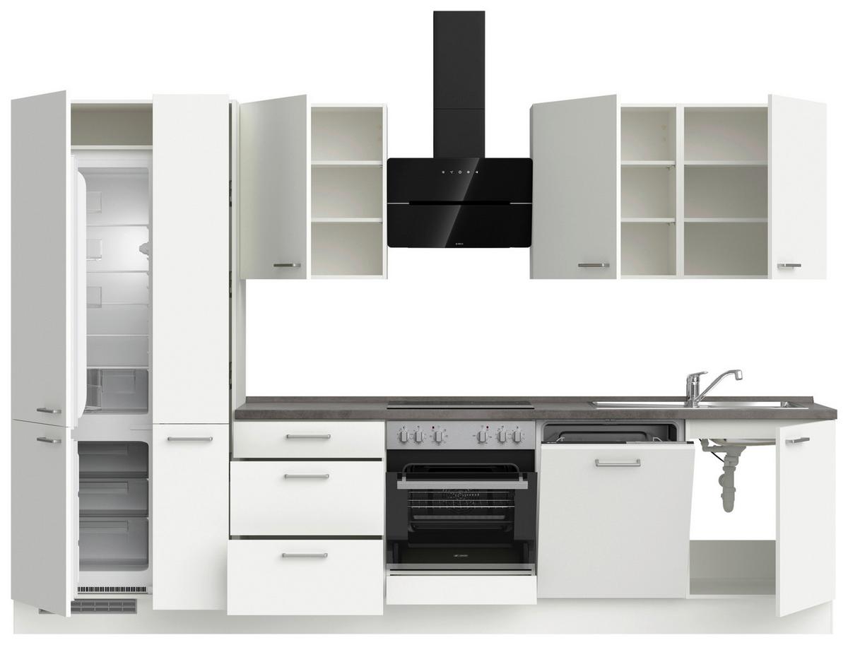 KÜCHENLEERBLOCK TOUCH HIGH - LINE, H11 LINKS - Weiß/Grau, MODERN, Holzwerkstoff (330cm) - Nobilia