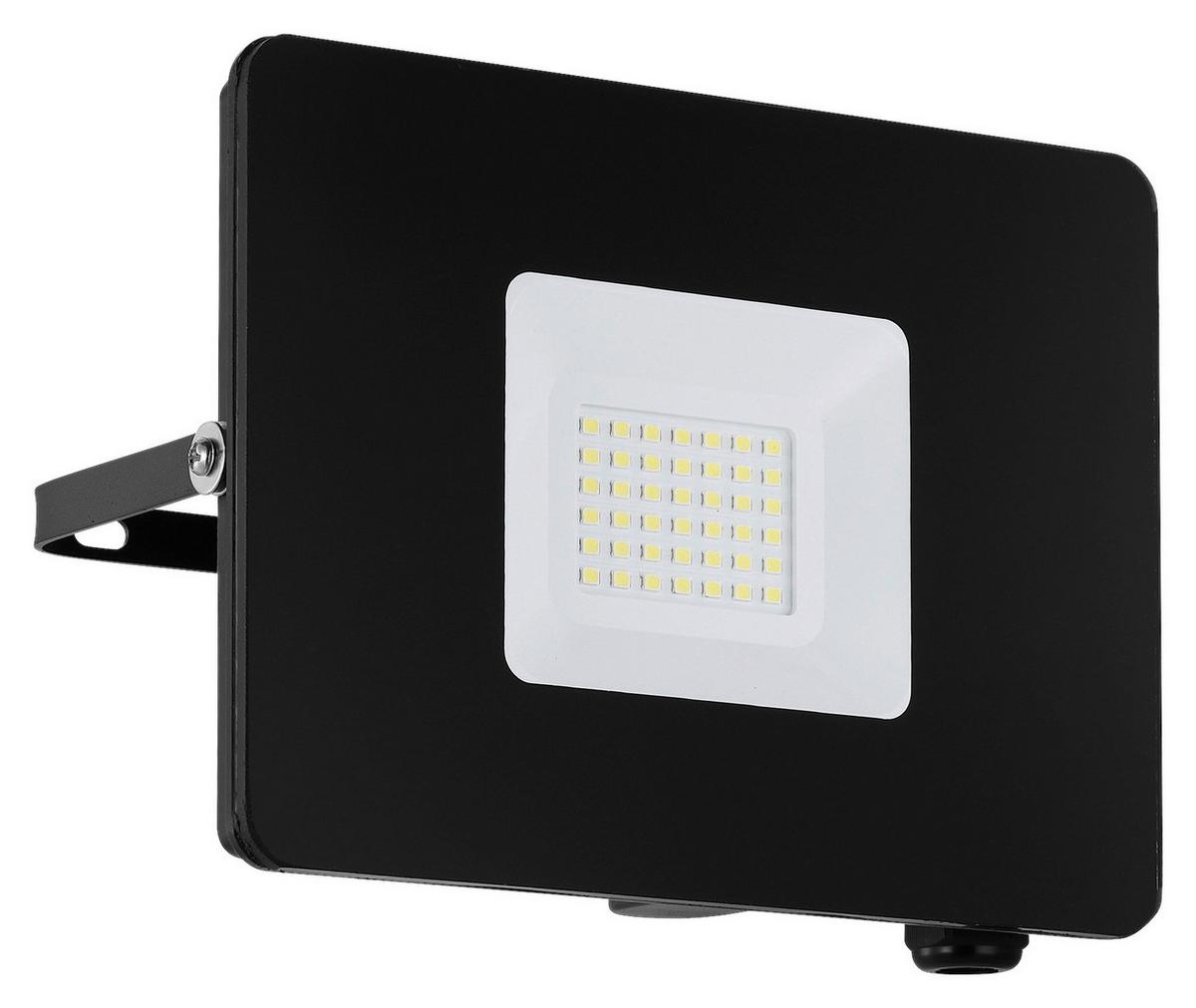 Led Außenleuchte Faedo 30 W Aluminium, Wandmontage - Schwarz/Weiß, Basics, Glas/Metall (17,5cm)
