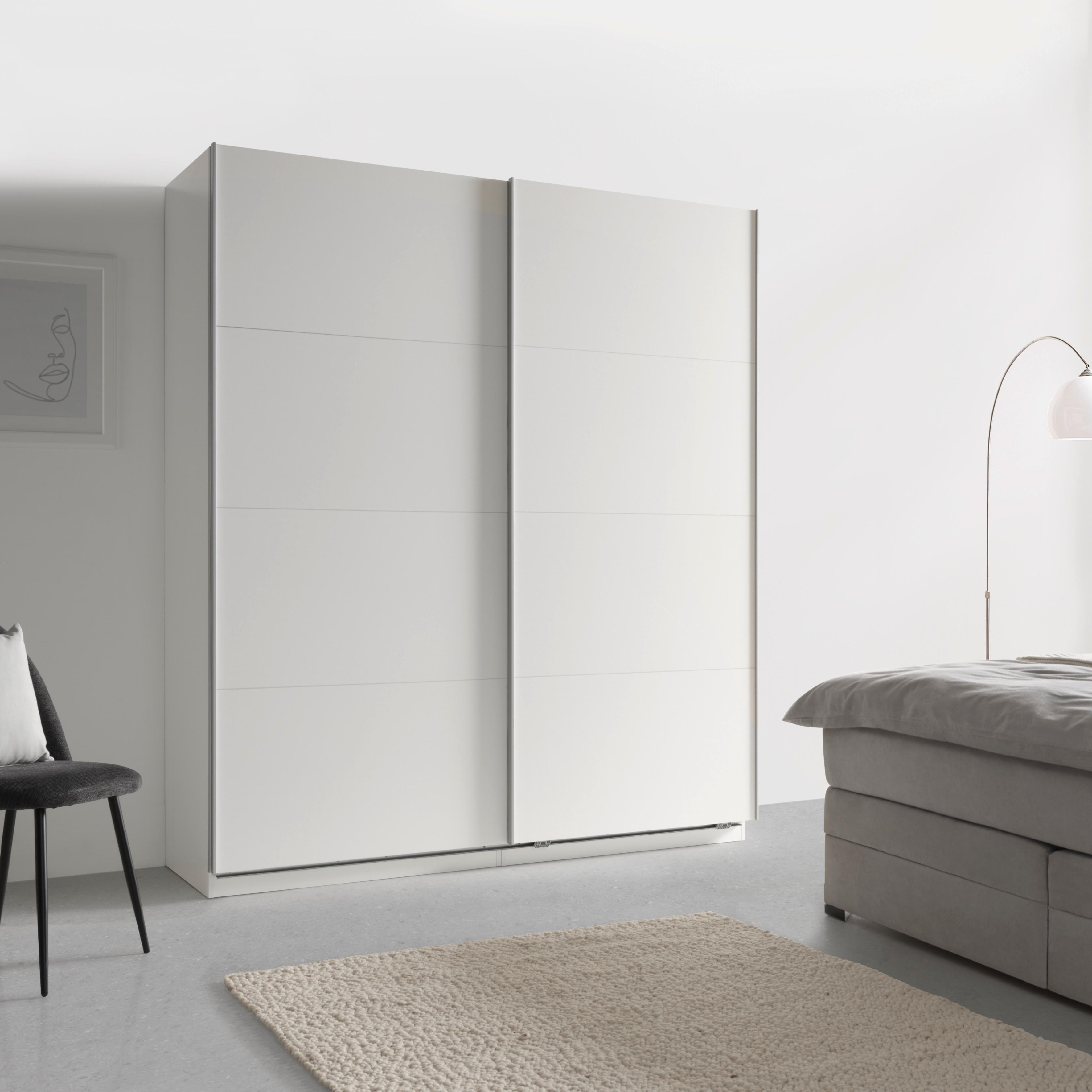 Schwebetürenschrank B: 182cm Ondega Weiß - Weiß, KONVENTIONELL, Holzwerkstoff (182/210/61cm) - Ondega