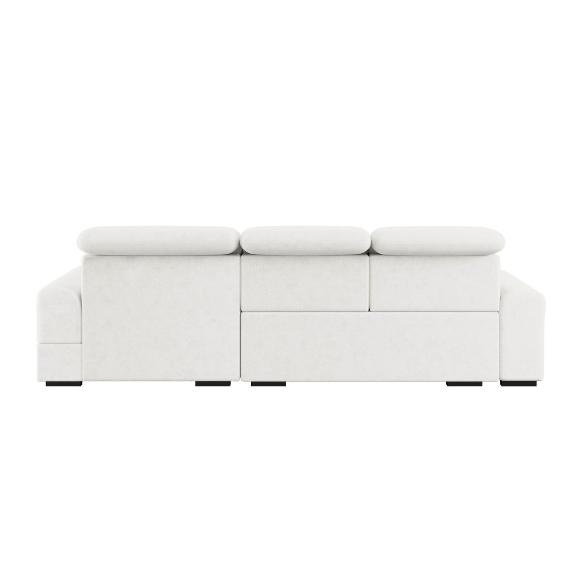 Ecksofa mit Bettfunktion Malaga new Chenille weiß - Schwarz/Weiß, KONVENTIONELL, Textil (286/203cm) - Ondega