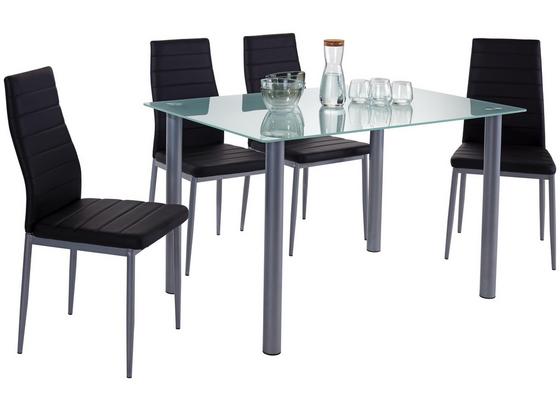 Stolová Súprava Wels *cenovy Trhak* - čierna/farby hliníka, Konvenčný, kov/textil (120/75/80cm)