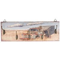 Hakenleiste Truck B: 60 cm mit Motiv 5 Haken - Multicolor/Schwarz, MODERN, Holzwerkstoff/Metall (60/20/8,5cm)