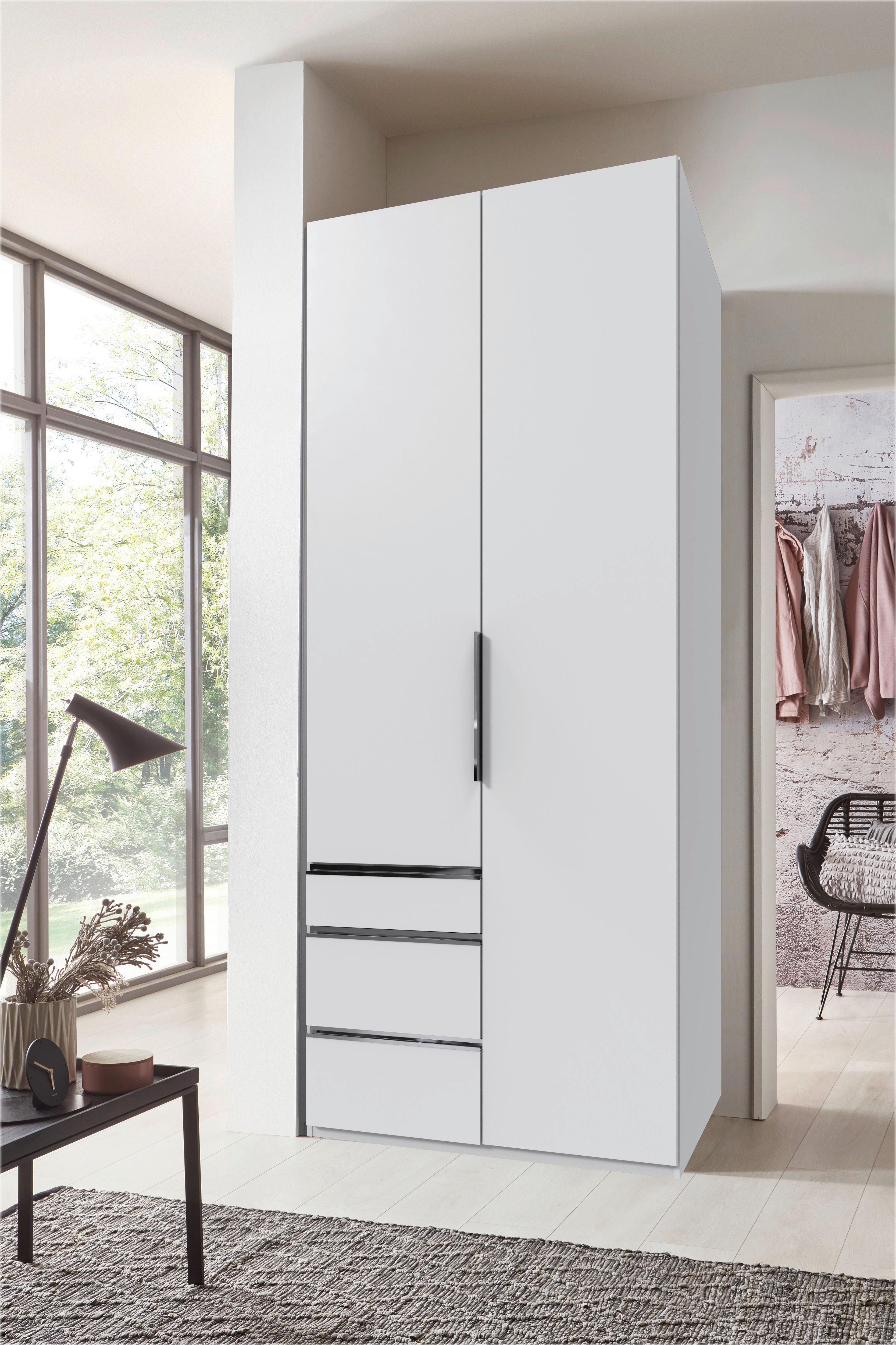 Drehtürenschrank Level 36 A Dekor Weiß, B: 100cm - Weiß, MODERN, Holzwerkstoff (100/236/58cm) - MID.YOU