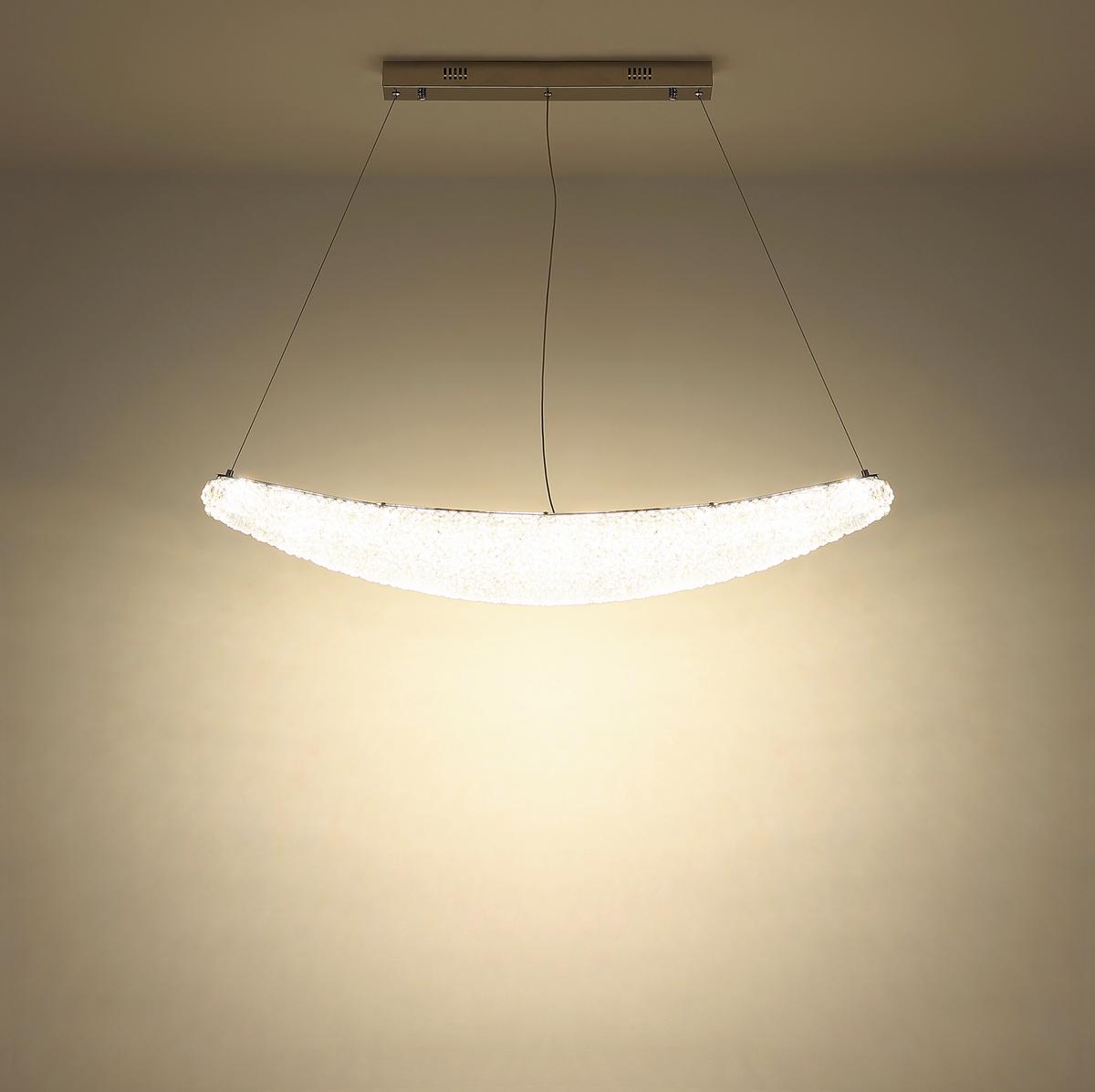 ZÁVĚSNÉ LED SVÍTIDLO KRISTALLA - čiré/barvy chromu, Design, kov/sklo (105/19/120cm) - Globo