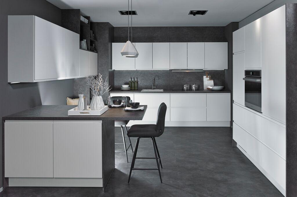 Einbauküche Ip4820 Frei Planbar Modernes Design - Anthrazit/Weiß, MODERN, Holzwerkstoff - Impuls