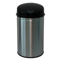 Mülleimer Inox Brushed 30L Edelstahl Schwarz/Silber - Silberfarben/Schwarz, Trend, Kunststoff/Metall (31/31/61,5cm) - Echtwerk