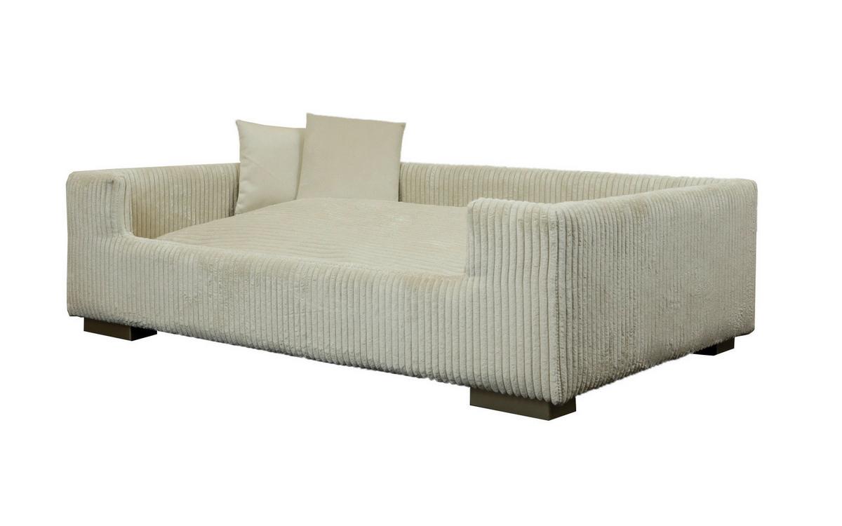 Hundesofa Cord Beige, Lxbxh: 90x57x26 Cm - Beige, Basics, Holzwerkstoff/Textil (90/57/26cm)