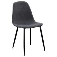 Vierfußstuhl Maria Dunkelgrau, Gepolstert - Dunkelgrau/Schwarz, MODERN, Textil/Metall (44/86/53cm)