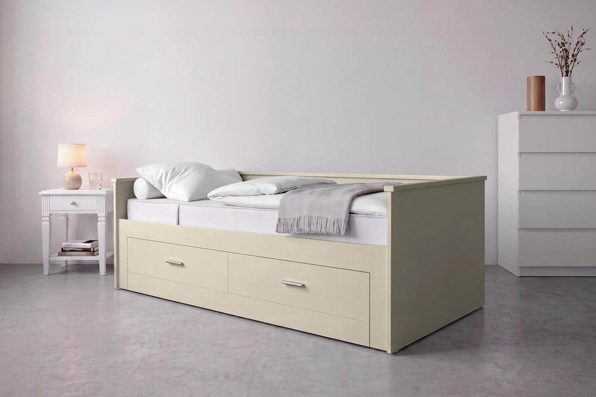 Posteľ s výsu.lôžkom HONEY NEW dekor kašmír lakovaný - kašmírová, Romantik / Landhaus, drevo/kompozitné drevo (90-180/200cm) - Mömax