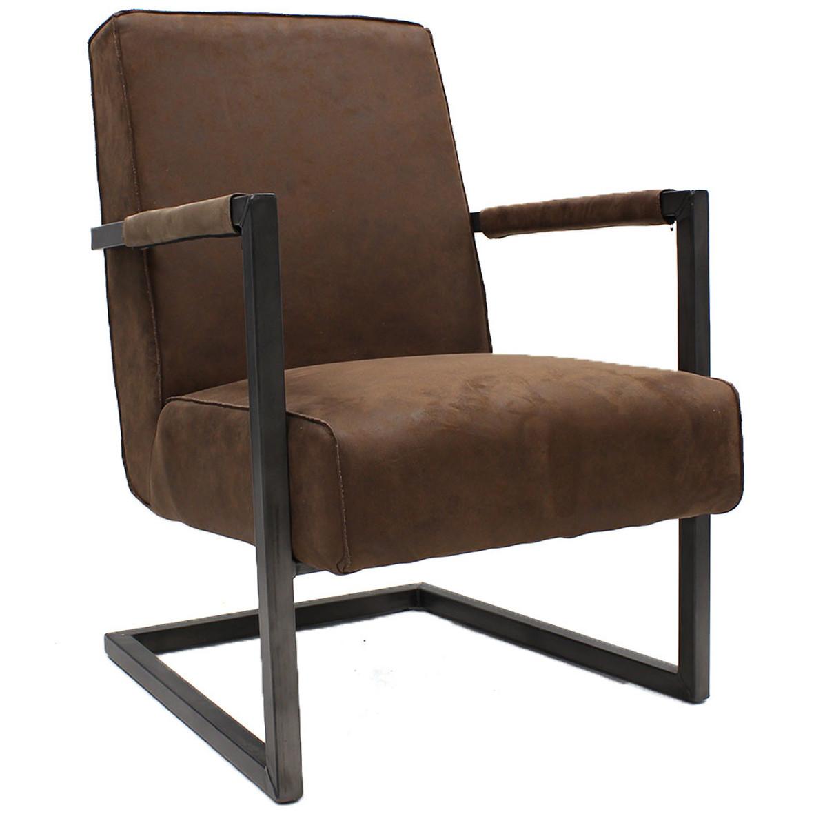 Sessel Tyler - Schwarz/Braun, LIFESTYLE, Textil/Metall (62/84/70cm) - MID.YOU