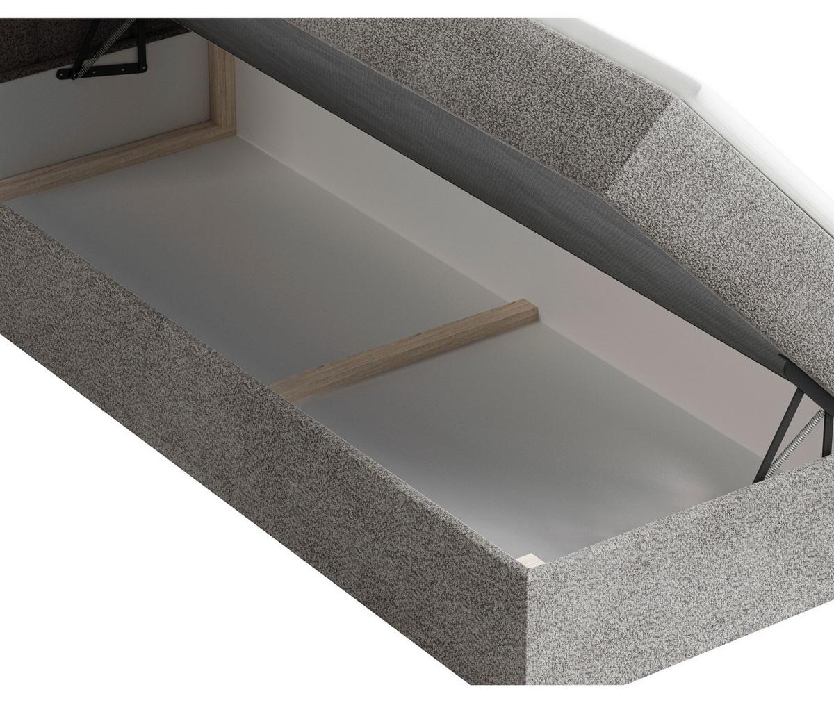 Boxbett Paris Lf: 160x200 Anthrazit - Anthrazit/Schwarz, MODERN, Holz/Kunststoff (160/200cm) - MID.YOU