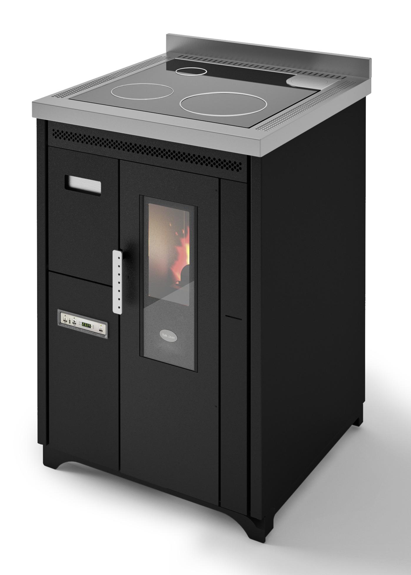 Festbrennstoffherd Nina Schwarz Metall 6,7 Kw - Schwarz, Basics, Metall (60/92/62cm)