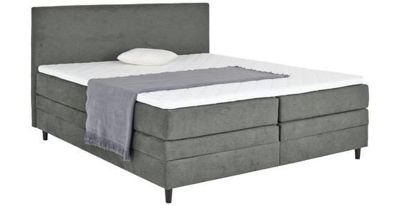 Boxspringbett mit Topper & Bettkasten 180x200 Kleopatra - Dunkelgrau, KONVENTIONELL, Holz/Holzwerkstoff (180/200cm) - Ondega