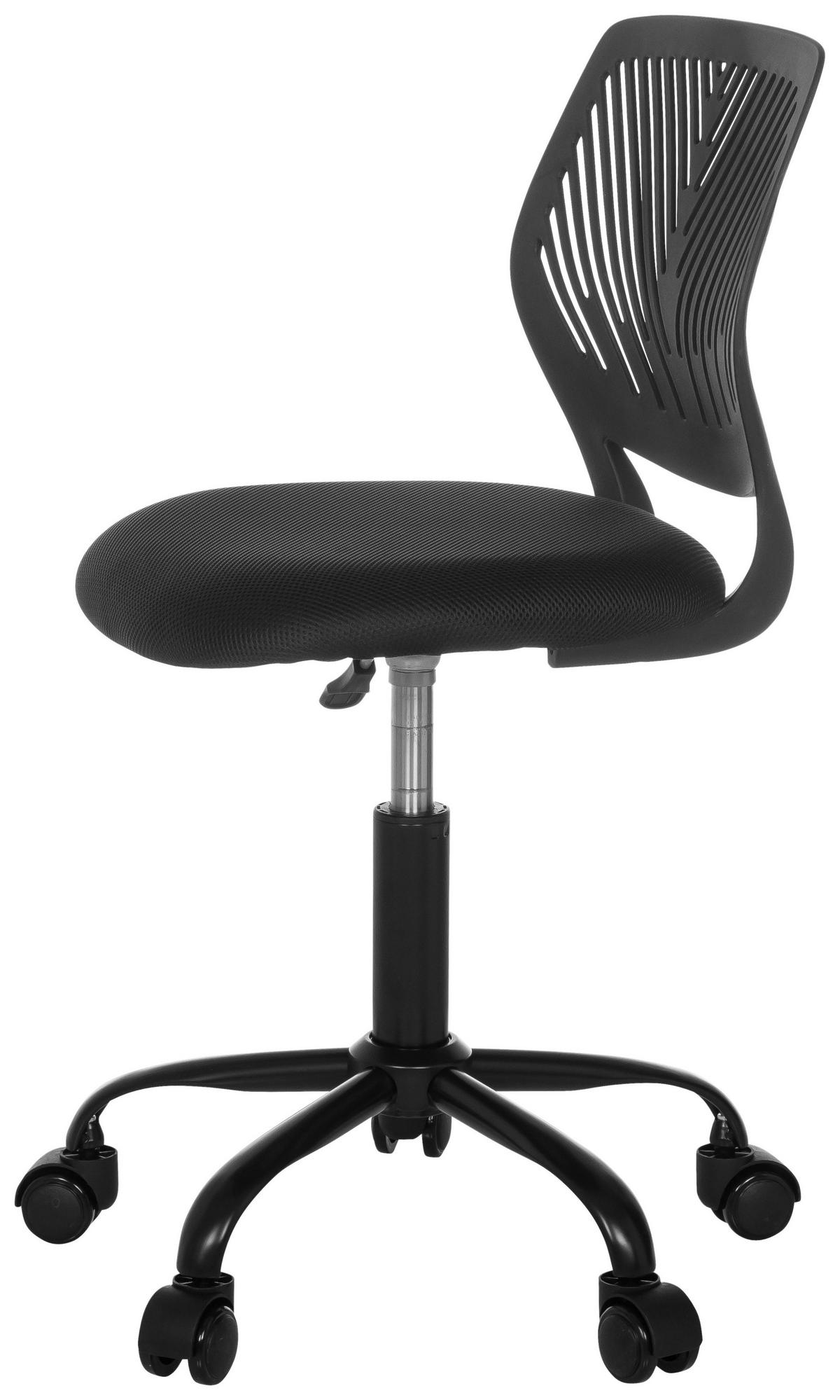 Jugenddrehstuhl Kid QB Schwarz B: 51 cm - Schwarz, MODERN, Kunststoff/Textil (51/75 - 85/51cm) - MID.YOU